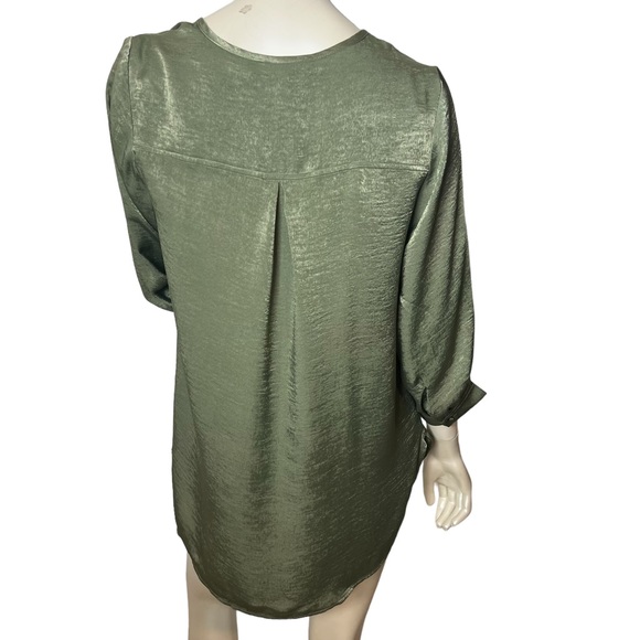 Banana Republic Green 3/4 Sleeve Hi Low Blouse Top - Picture 6 of 10